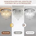 thumbnail image 4 of Dopwii L&aacute;mpara de techo moderna(con bombilla G9), L&aacute;mpara Colgante de Vidrio, L&aacute;mparas de cristal, L&aacute;mpara de techo de cristal para dormitorio, Pasillo, Arm, 4 of 9