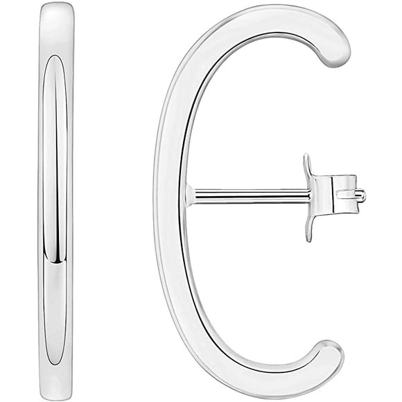 PAVOI 14K Gold Plated Minimalist Suspender Earring CZ Ear Lobe Cuff Stud Earrings