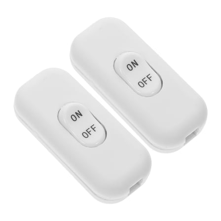 PENIKOKO 2-Pack Inline Rocker Power Switch White Electrical On Off Switch for Wall Light Fixtures
