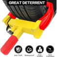 thumbnail image 3 of KAYCENTOP Wheel Clamp Lock Tire Lock Anti Theft Lock Fit Most Vehicles Max 11" Tire Width and 7" Reach for Trailers SUV Boats ATVs Motorcycles Golf Cart Great Deterrent Bright Yellow/Red, 3 Keys, 3 of 12