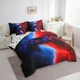 thumbnail image 3 of Castle Fairy Teens Adults Blue Red Boys Game Gamepads Twin Bedding Sets 7-Piece,Kids Game Controller Video Game Bedding Comforter Set Microfiber,Abstract Gradient Lightning Breathable Sheet Sets, 3 of 8