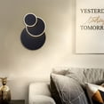 thumbnail image 2 of Lámpara de pared LED negra de 15 W, Creative Eclipse 3 en 1, lámpara de pared interior con protección sólida, moderna y sencilla, para sala de estar, pasillo, balcón, lámpara LED cromada Ch, 2 of 5