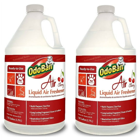 OdoBan Professional Cleaning Ready-to-Use Liquid Air Freshener, Cherry, 1 Gallon, 2-Pack