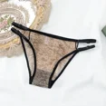 thumbnail image 3 of Bikini Sexy de malla de leopardo para mujer, ropa interior transparente, bragas brasileñas, Tanga, lencería descarada, 3 of 5