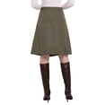 thumbnail image 3 of Falda de tartán de cuadros de cintura alta hasta la rodilla para oficina de mujeres INSPIRE CHIC 2XL 2, 3 of 5