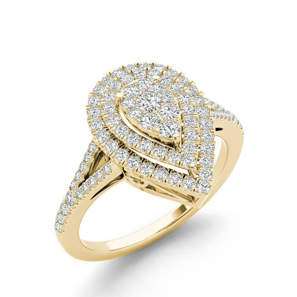 Imperial - Imperial 1/2Ct TDW Diamond 14k Yellow Gold Pear Shape ...