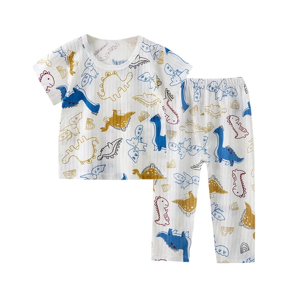 MEZZALL Girls Summer Outfits 2 13 Years Toddler Baby Girl Clothes Soft Round Neck Tops And Shorts Set Indoor Casual Playwear Elastic Waist Comfort Baby Wear