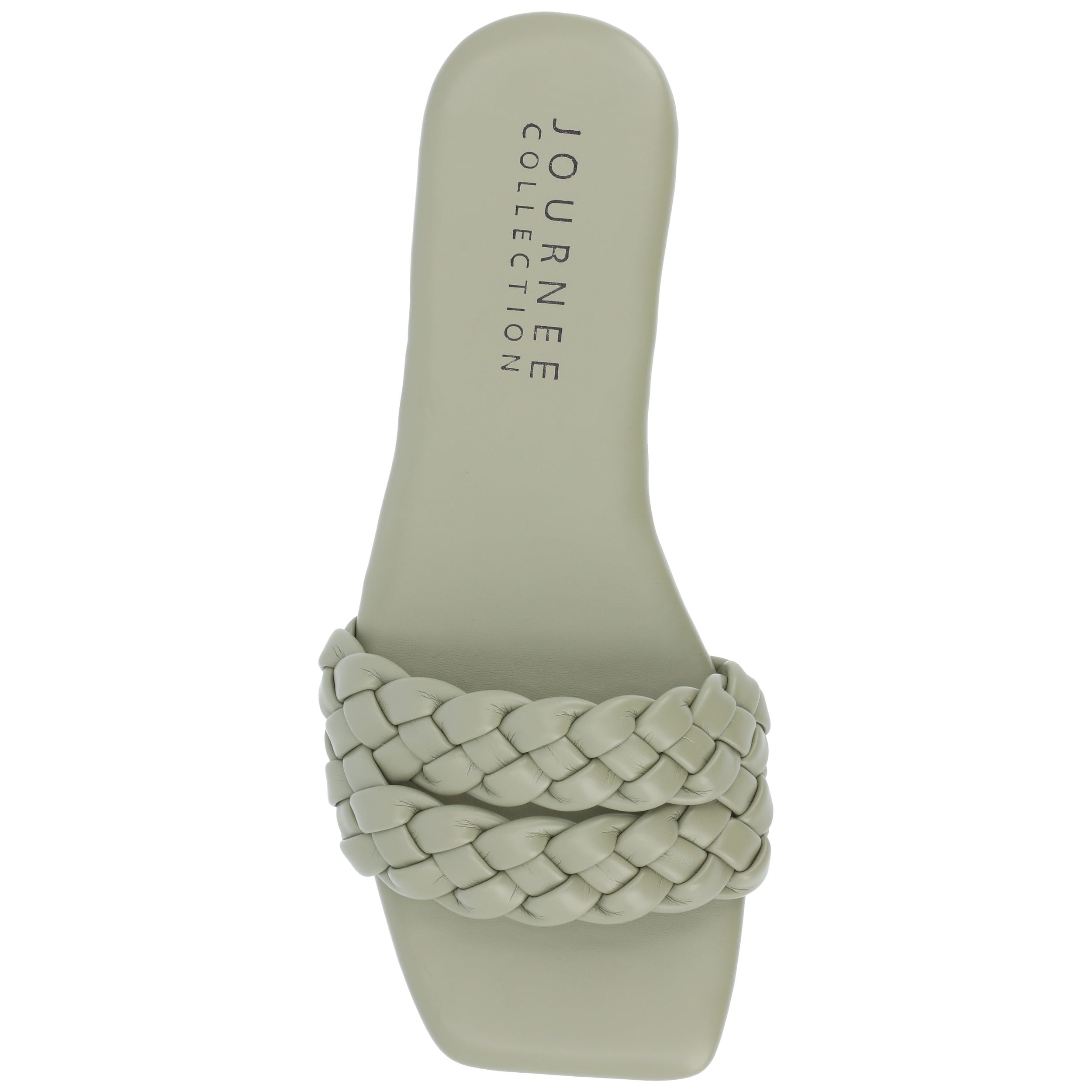 Journee Womens Sawyerr Dual Braided Band Flat Sandals, Widths Available