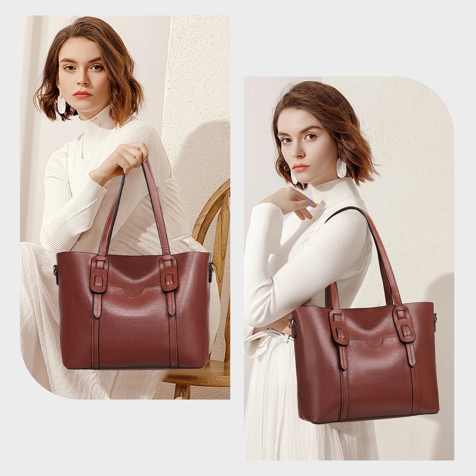 KALUNMA Tote Bag for Women Vintage Large Purse Work Handbags Womens Crossbody Purses Woman Shoulder Bags