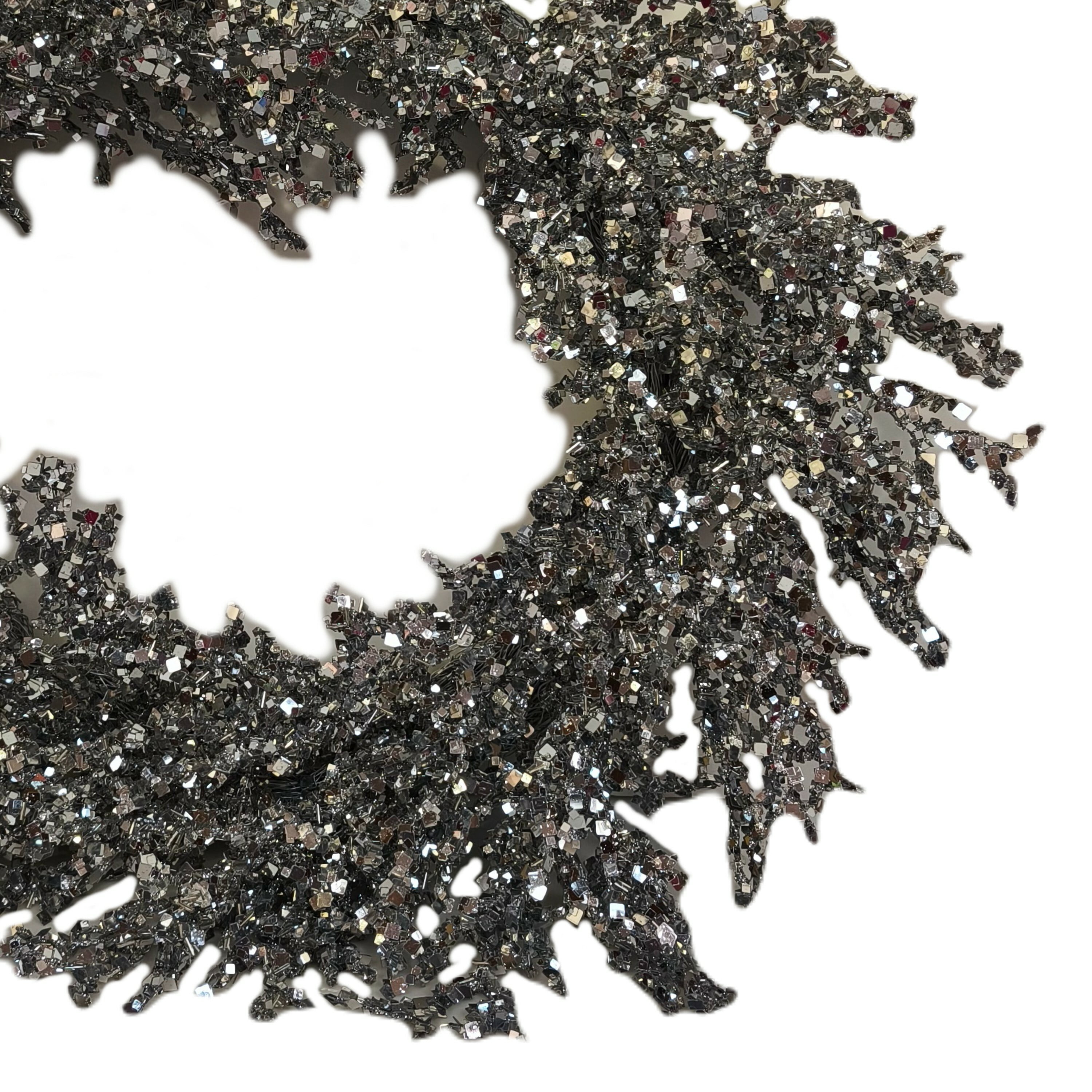 Square Sequin Christmas Wreath, Silver, 24", by Holiday Time