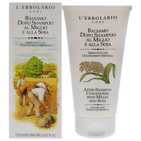 L'Erbolario After-Shampoo Conditioner for Hair, Millet and Soya, 5.07 oz