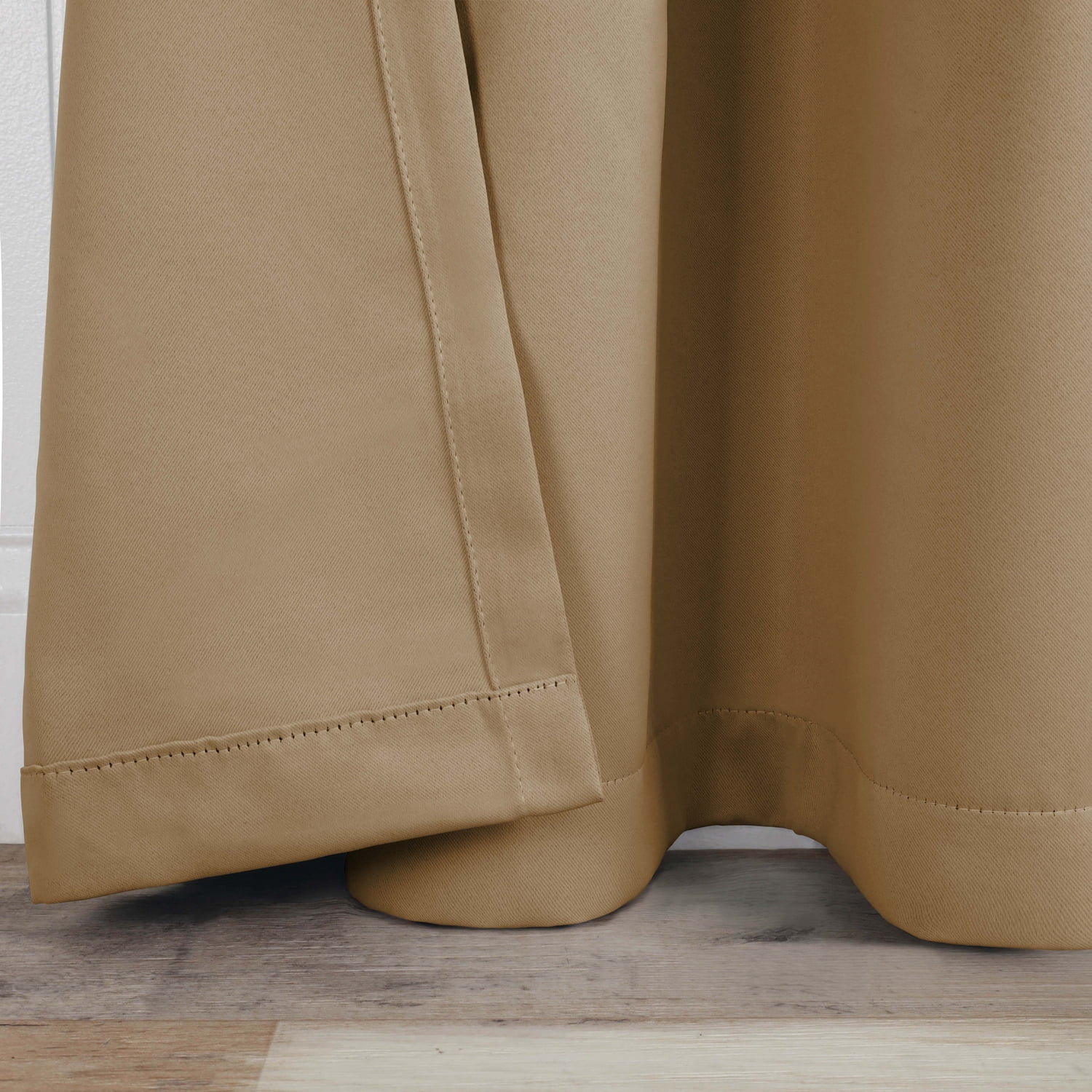 Superior Solid Blackout Curtain Set of 4, 52" x 96", Smoked Ash