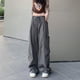 thumbnail image 4 of Gibobby Pantalones deportivos de mujer Pantalones Cargo holgados para mujer, pantalones de chándal de Hip Hop, pantalones de pierna ancha holgados informales(Gris,M), 4 of 5