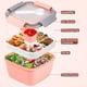 thumbnail image 3 of Lonchera de 1500 ml con compartimentos, lonchera, lonchera con 3 compartimentos, lonchera para almuerzo, lonchera para llevar, lonchera para adultos Rosa, 3 of 5