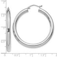 thumbnail image 2 of Finest Gold 10K White Gold Polished 4 mm Tube Hoop Earrings, 2 of 2