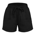 thumbnail image 5 of vigerkar Summer Shorts Casual High Waist Drawstring Shorts with Pockets, Lightweight Baggy Beach Vacation Shorts, Resort Lounge Bottoms, Going Out Comfy Trendy (Black, L), 5 of 5