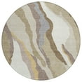 thumbnail image 2 of 8' Beige Brown And Gray Round Abstract Washable Indoor Outdoor Area Rug, 2 of 5