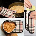 thumbnail image 5 of Yayeee Oven Mitts and Pot Holder Set of 4 Heat Resistant Kitchen Gloves Baking Hot Pad, Black Tartan, 5 of 5
