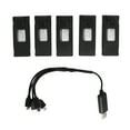 thumbnail image 1 of 5 piezas de batería de litio para dron, 3,7 V, 1800 mAh, accesorios para modelos de aviones de control remoto con cable de carga, 1 of 15
