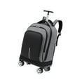 thumbnail image 2 of Bunblic Rolling Backpack Wheeled Backpack Portable Waterproof Stowable Straps Trolley Suitcase Computer Bag for Trolley School Adults Gray, 2 of 8