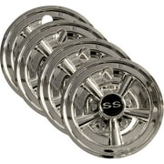 Set (4) 8" SS Chrome Wheel Covers for EZGO, Club Car and Yamaha Golf Carts