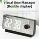 thumbnail image 1 of 1pc LED Large Screen Digital Clock, Knob Dual Display Mirror Alarm Clock, Two Sets Of Alarm Clock, Temperature Display Countdown Time Management Clock, 1 of 4