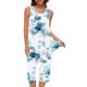 thumbnail image 2 of Conjunto de Ropa de Estar de Mujer Cuello Redondo Impresión Blusa sin Mangas Pantalones Cortos, Pantalones de Cintura Elástica para las Mujeres, 2 of 7