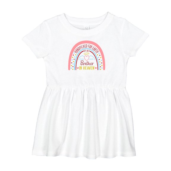 Inktastic Handpicked for Earth by My Brother in Heaven Rainbow Girls Baby Dress