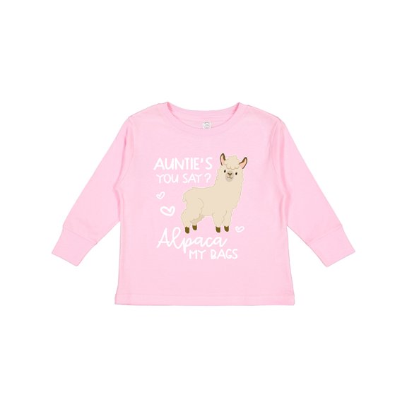 Inktastic Auntie's You Say Alpaca My Bags Boys or Girls Long Sleeve Toddler T-Shirt