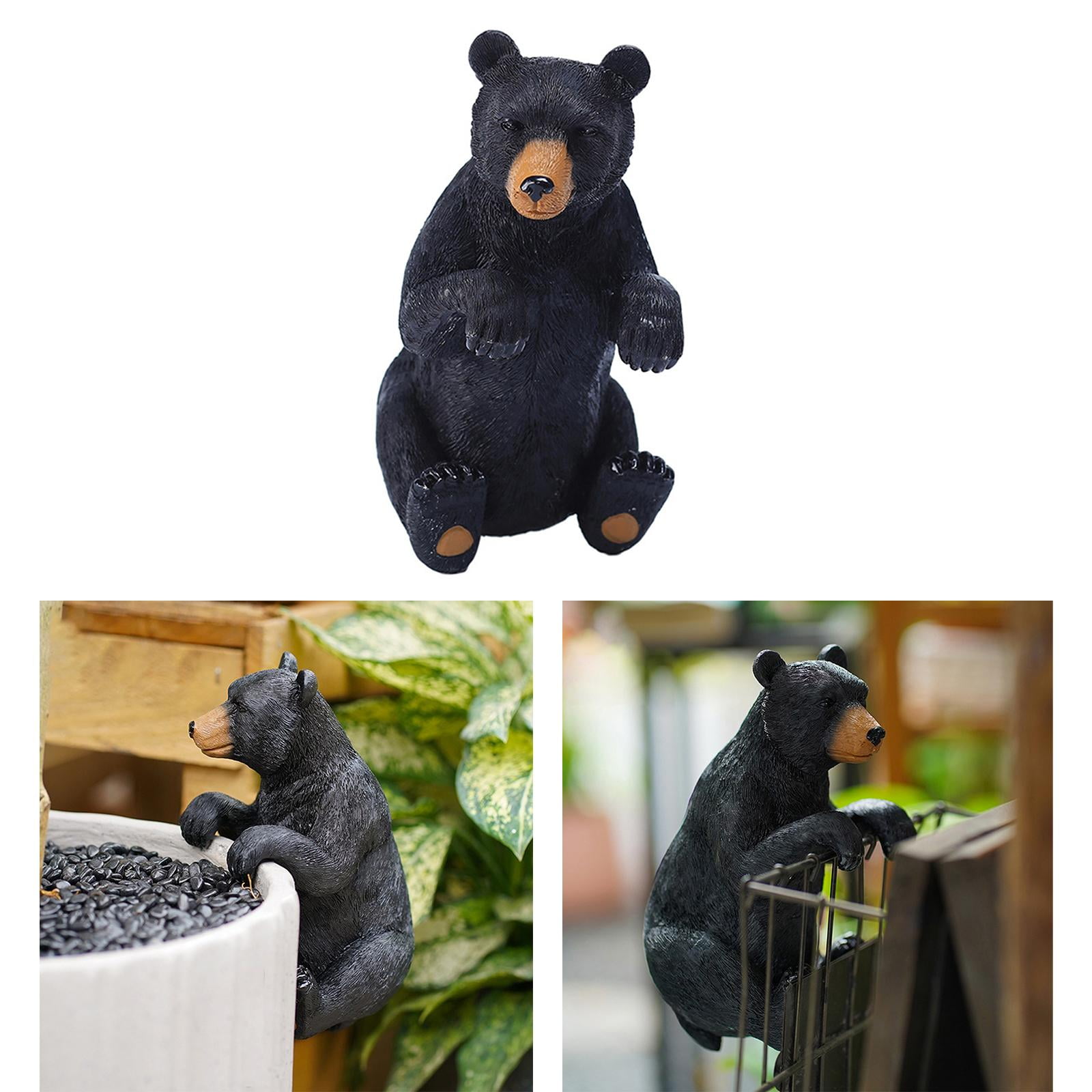Garden Statue Plant Pot Huggers Figurine Sculpture Ornament Resin Animal Hanging for Lawn Patio Flower Pot Fence Decoration