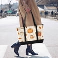 thumbnail image 4 of FORMRS Canvas Laptop Tote Bag for Women with 15.6" Computer Compartments Shoulder Handbag, Fall Beige Pumpkin, 4 of 7