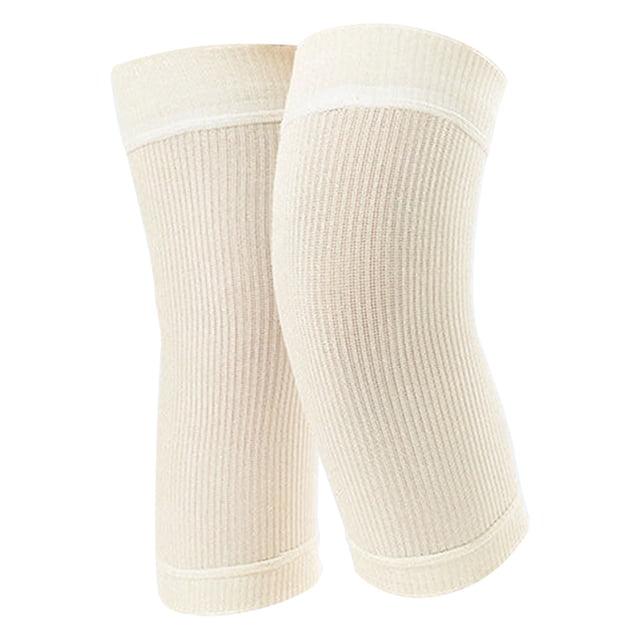 Btomtd NonSlip Synthetic Silk Knee Protectors Warmth At Home Protection For Cold Legs Knee Protection Knitting Breathable Yoga Knee Pads, Beige