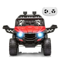 Sakiyr Ride on Car for Kids, 12V Ride on Toys with Parental Remote Control, Electric Off-Road Truck with Spring Suspension, Seat Belt, LED Lights and Music, Ideal Gift for Children