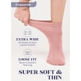 thumbnail image 3 of HUGH UGOLI Women Diabetic Ankle Socks, Super Soft & Thin Bamboo Socks, Wide & Loose, Non-Binding Top & Seamless Toe, 4 Pairs, Rose Cloud, Shoe Size: 10-12, 3 of 5