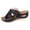 Black, variant on Butterfly Orthotic Arch Support Wedge Slippers Open Back Dress Sandals for Women 2026 Beach Summer Casual Comfortable Leather Platform Slip on Mid Heels Walking Slides Wine Size 9