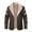 Brown, variant on CHEEREAM Mens Leather Jacket 3/4 Length Faux Leather Fur Coat Warm Winter Long PU Leather Jacket Lined Duster Trench Coat Black L