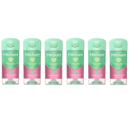 Mitchum For Women Anti-Perspirant Deodorant Clear Gel, Powder Fresh, 3.40 oz (Pack of 6)