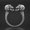 Silver, variant on Womens Skull Ring Open Mouth Alloy Statement Jewelry