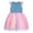 Blue, variant on Dress For Girls Baby Short Sleeve Rainbow Tulle Birthday Party Princesses Tutu Skirt Flower Girl Dress Size 6-7T