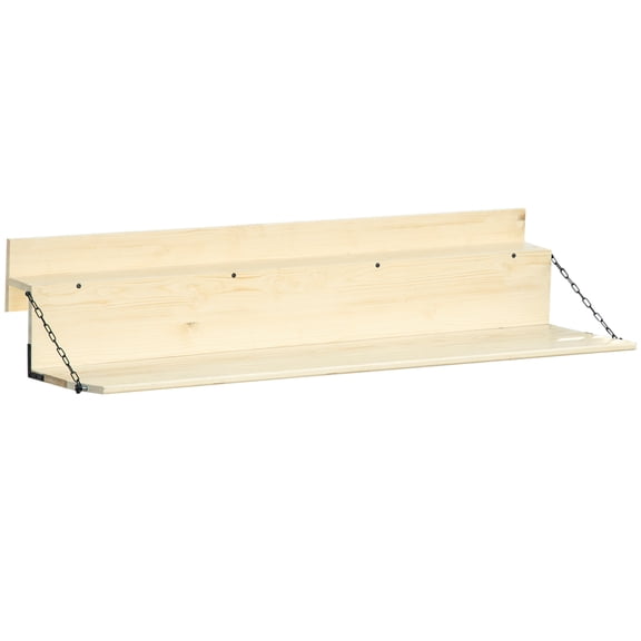 Newboti Furniture Hanging Balcony Table, Spruce Wood Foldable Railing Bar, Serving Table & Desk, Fits up to 3.9 Inches, Natural BN.7864