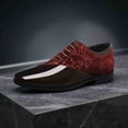 thumbnail image 2 of Men's Formal Dress Shoes with Embossed Floral Pattern, Formal Lace-Up Dress Shoes for Wedding & Party, 2 of 6