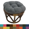 thumbnail image 2 of International Caravan Bali 18-inch Footstool with Microsuede Cushion Chocolate Faux Leather, Rattan, 2 of 5