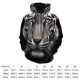 thumbnail image 2 of Black And White Tiger Portrait Men's Women Vintage 3D Hooded Sweatshirt - All-Season Loose Fit Streetwear, 2 of 6