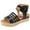 Black, variant on Women's Platform Sandals Wedge Sandal with Casual Open Toe Buckle Ankle Strap Summer Sandals for Women