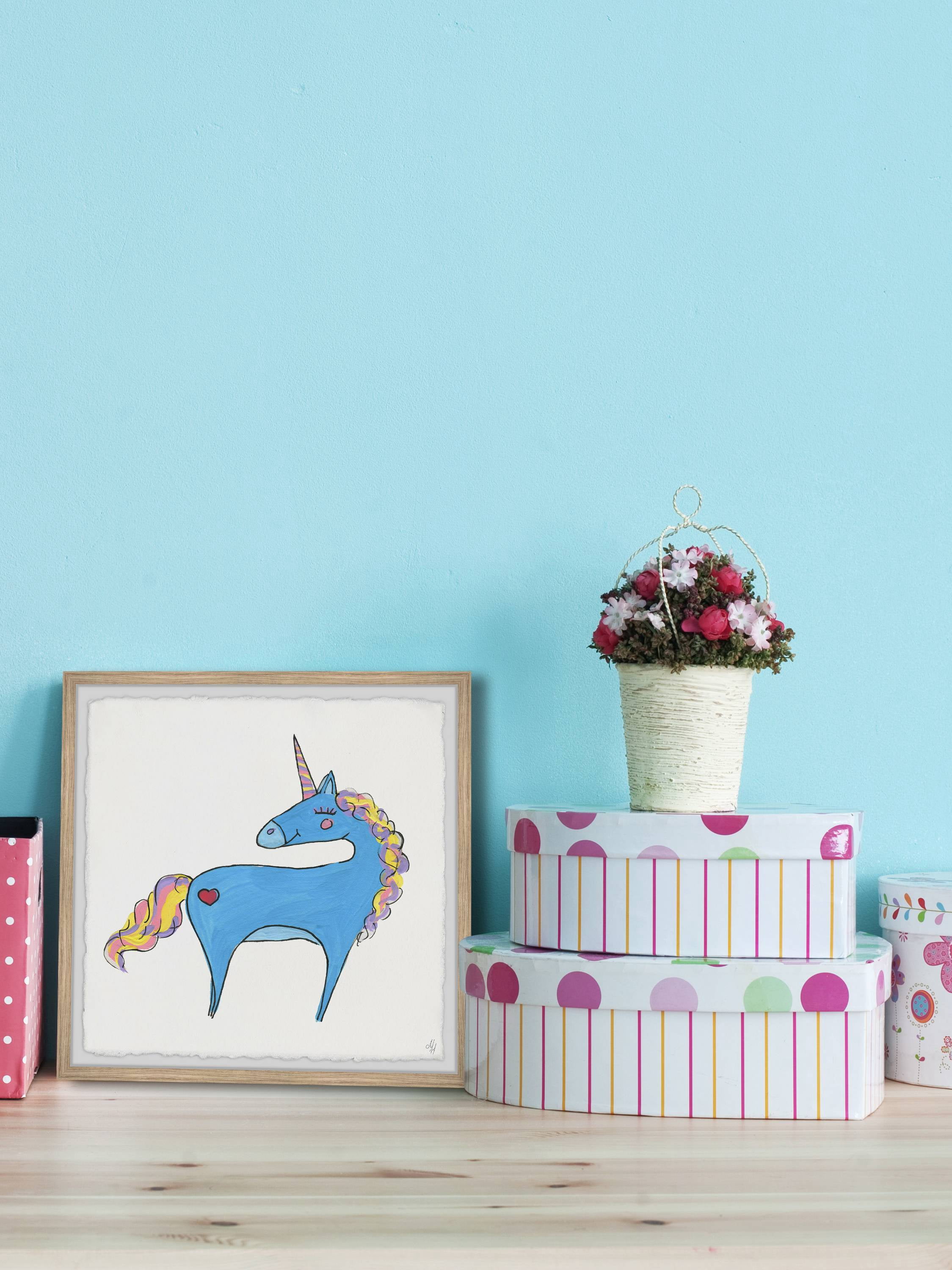 Marmont Hill Cute Unicorn Heart Framed Wall Art
