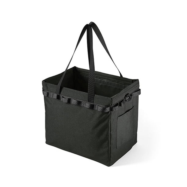 Yuarrent Bolsa de tela Oxford para leña, bolsa plegable para troncos de fogata, bolsa de almacenamiento, contenedor para patio trasero para el hogar, carpas Negro Yuarrent OD023360-02