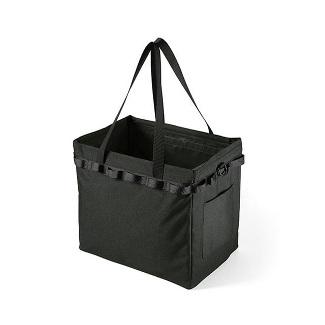 Naiovety Bolsa de tela Oxford para leña, bolsa plegable para troncos de fogata, bolsa de almacenamiento, contenedor para patio trasero para el carpas Negro