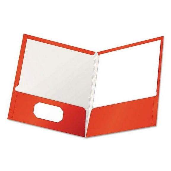 "High Gloss Laminated Paperboard Folder, 100-Sheet Capacity, 11 X 8.5, Red, 25/box | Bundle of 2 Boxes"