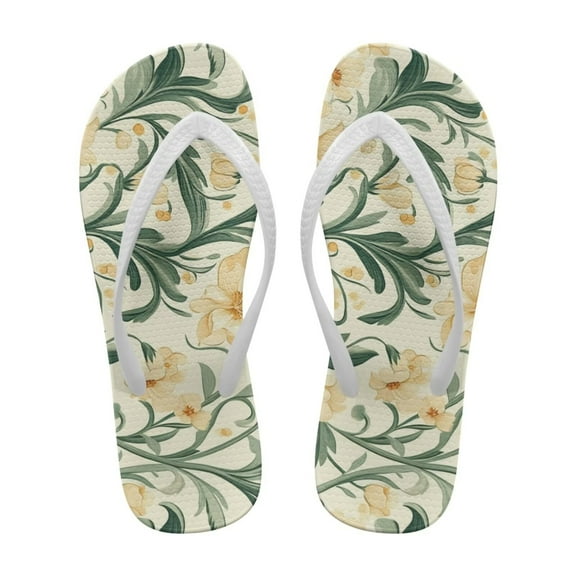 POLERO Womens Flip Flop Slippers Boho Floral Slip On Cushion Yoga Mat Comfortable Shower Sandals for Women