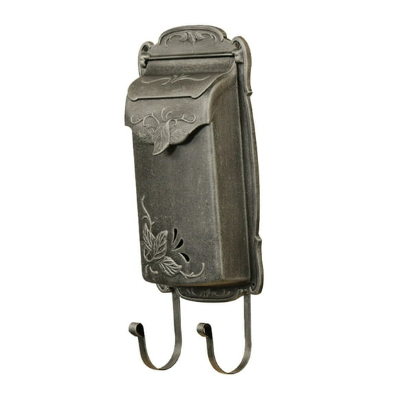 Special Lite Floral Vertical Wall Mount Mailbox - Swedish Silver Cast Aluminum Mailbox for Wall Mount - SVF-1001-SW
